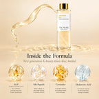 Inside the formula of Yunae Silk Peptide EGF Toner: EGF, Silk Peptide, Ceramides and Hyaluronic Acid